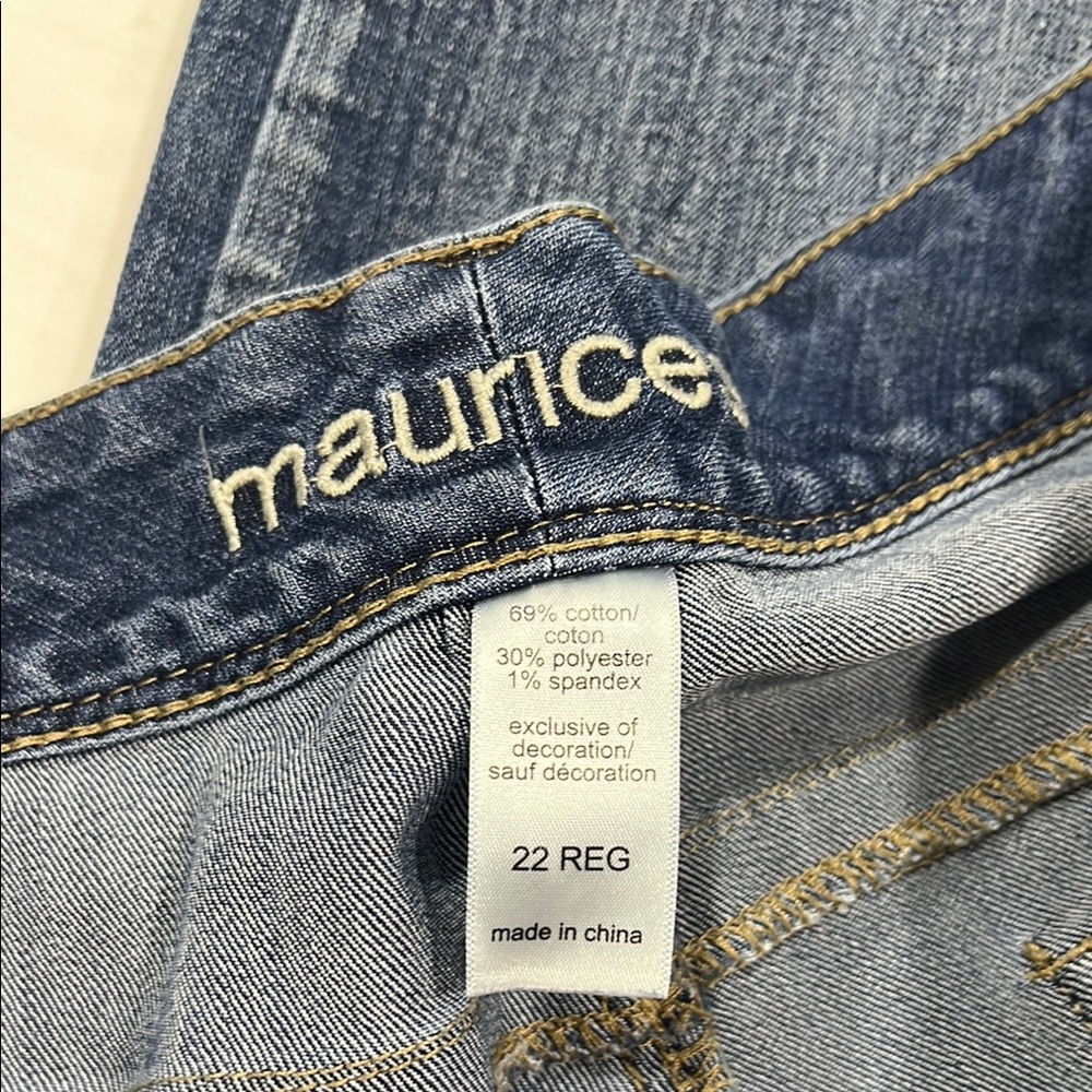 Maurices Blue Boot Cut Jeans with Stylish Stitching - Picture 3 of 7